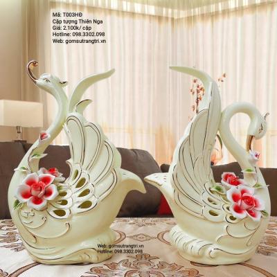 Cặp Tượng Thiên Nga Sứ Cao Cấp